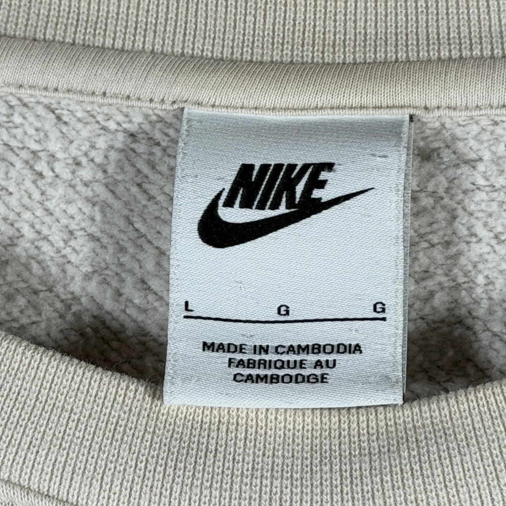 Nike Sportswear Club Fleece Crewneck Sweatshirt Beige BV2662-072 Mens Large - Picture 6 of 15